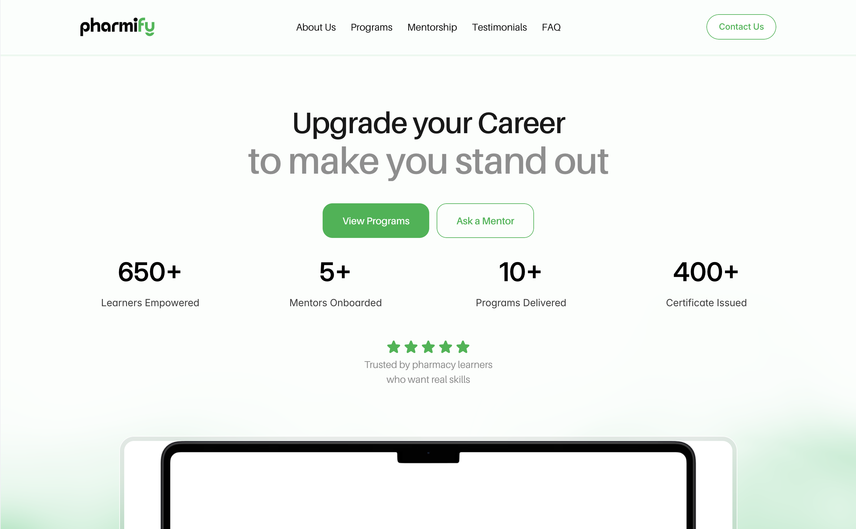 Pharmify Production Homepage Screenshot