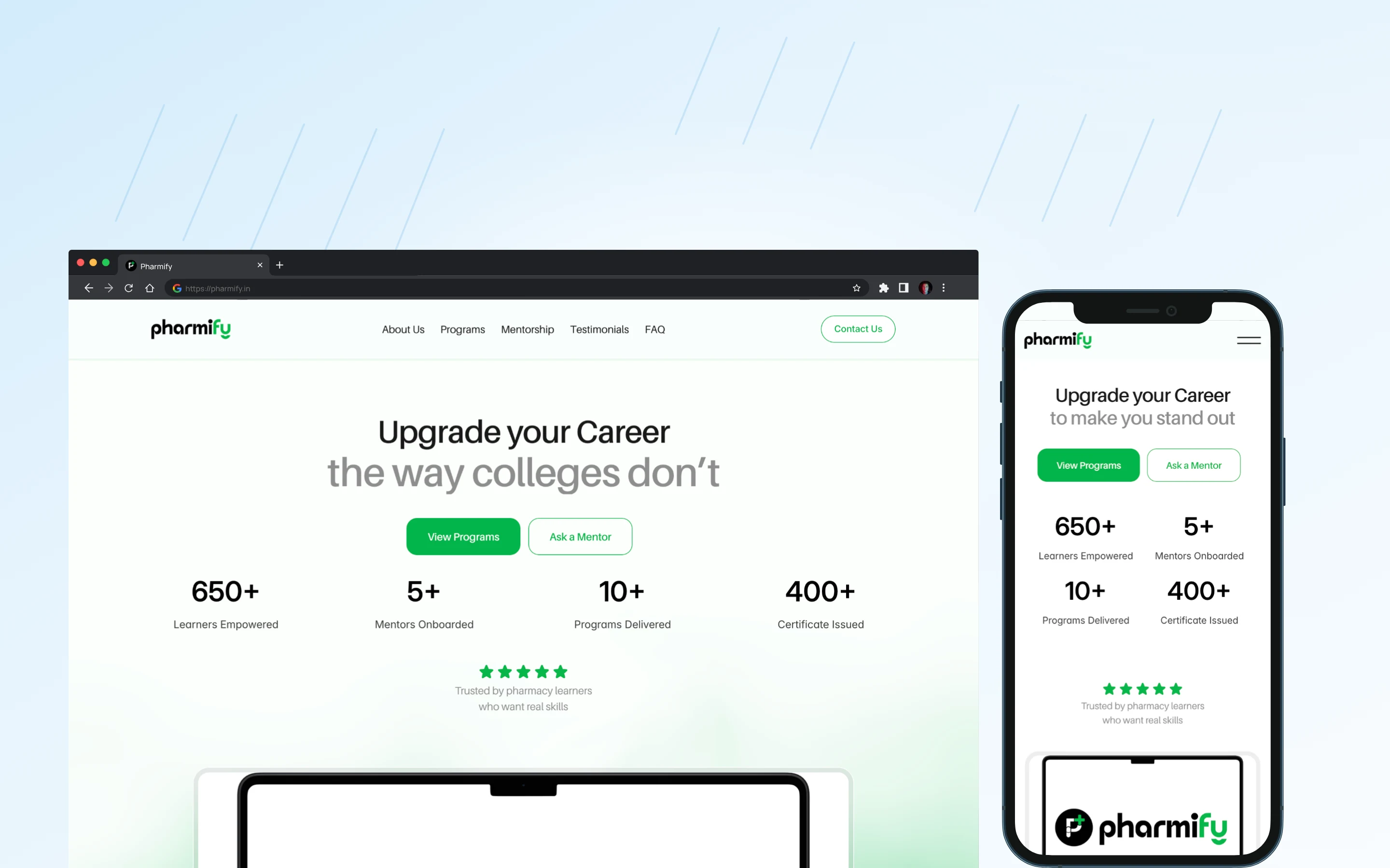 Pharmify Education Platform Interface